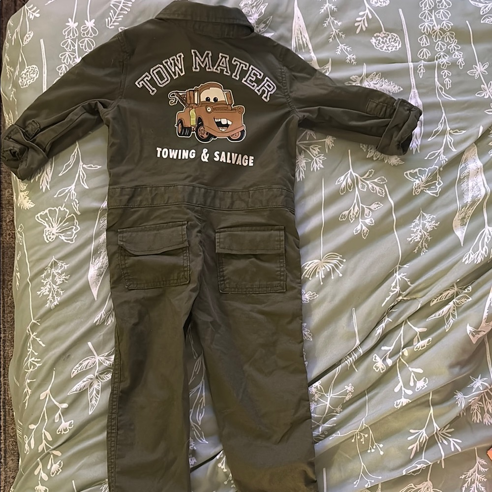 Tow Mater Kids Olive Green Jumpsuit